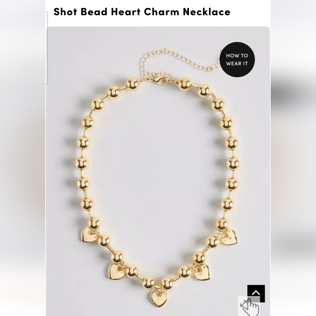 Torrid Gold Tone Bead Necklace With Heart Charms